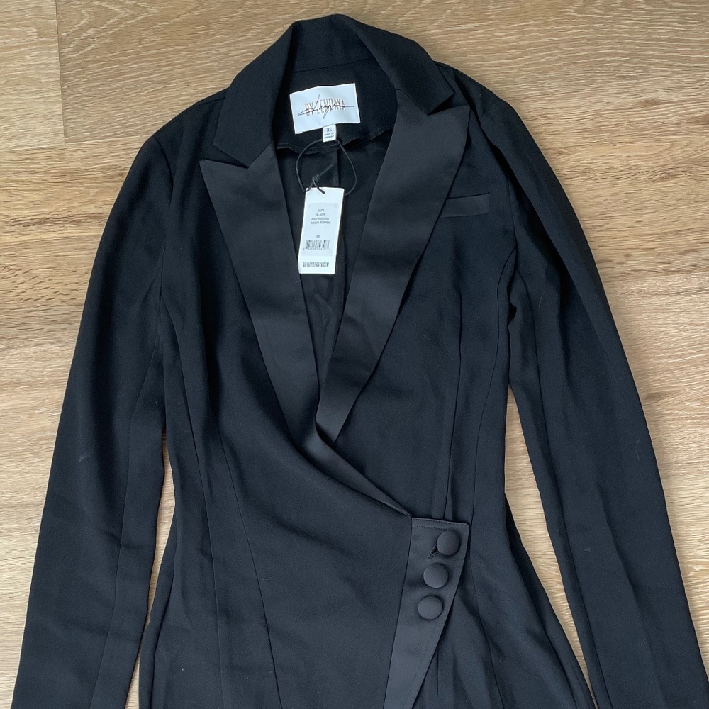 ZENDAYA Black Tuxedo Romper